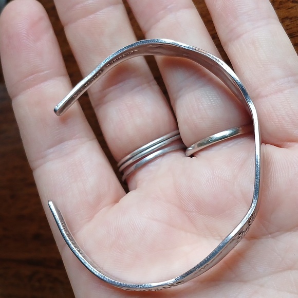 Vintage Wm. A. Rogers Oneida Spoon Cuff Bracelet Silver Plate Blank ID Style - Picture 8 of 8